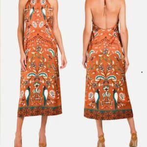 House of Harlow 1960 peacock silk maxi dress, size: M